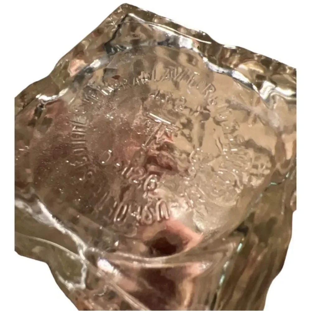 Vintage MCM Clear Square Glass Decanter Barware Cocktail Whiskey Bottle USA Made